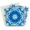 7" X 7" Dark And Light Blue Mosaic Peel And Stick Removable Tiles