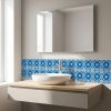 8" X 8" Dark And Light Blue Mosaic Peel And Stick Removable Tiles