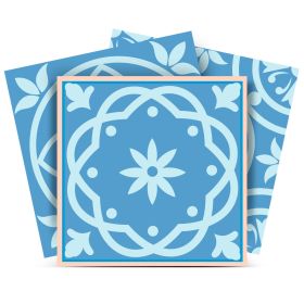 7" X 7" Ocean Blue Mosaic Peel And Stick Removable Tiles