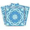7" X 7" Ocean Blue Mosaic Peel And Stick Removable Tiles