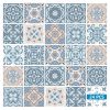 6" X 6" Baby Blue And Peach Mosaic Peel And Stick Removable Tiles