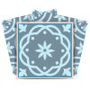 6" X 6" Baby Blue And Peach Mosaic Peel And Stick Removable Tiles