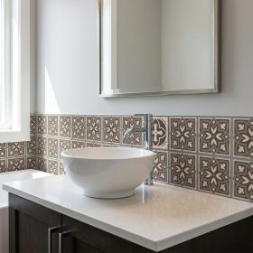 8" X 8" Espresso Brown Mosaic Peel And Stick Removable Tiles