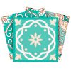 5" X 5" Aquamarine Mosaic Peel And Stick Removable Tiles