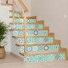 6" X 6" Aquamarine Mosaic Peel And Stick Removable Tiles