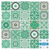 5" X 5" Green And White Mosaic Peel And Stick Removable Tiles