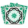 8" X 8" Green And White Mosaic Peel And Stick Removable Tiles