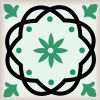 8" X 8" Green And White Mosaic Peel And Stick Removable Tiles