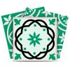 8" X 8" Green And White Mosaic Peel And Stick Removable Tiles