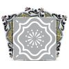 6" X 6" Vintage Sage Medallion Peel And Stick Removable Tiles
