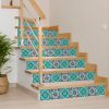 8" X 8" Turq And Terra Cotta Scroll Peel And Stick Removable Tiles