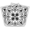 6" X 6" Charcoal And White Scroll Peel And Stick Removable Tiles