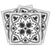 7" X 7" Charcoal And White Scroll Peel And Stick Removable Tiles