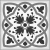 8" X 8" Charcoal And White Scroll Peel And Stick Removable Tiles