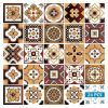 6" X 6" Shades Of Brown Mosaic Peel And Stick Removable Tiles