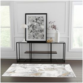 4' X 6' Grey Abstract Area Rug