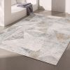 5' X 8' Gray Distressed Prism Modern Area Rug