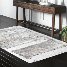 4' X 6' Gray Abstract Irregular Blocks Area Rug