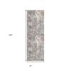 2' X 20' Gray And Ivory Abstract Runner Rug