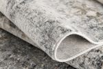 2' X 10' Gray And Ivory Distressed Runner Rug