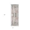 2' X 10' Gray Abstract Pattern Runner Rug