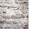 4' X 6' Gray And Brown Abstract Scraped Area Rug