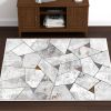 4' X 6' Grey Geometric Area Rug