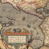 20" X 28" Vintage 1598 Map Of The Americas Wall Art