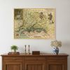 18" X 24" Map Of Virginia C1627 Vintage  Poster Wall Art
