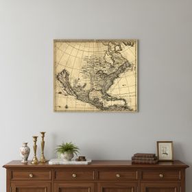 24" X 28" Map Of North America C1685 Vintage  Poster Wall Art