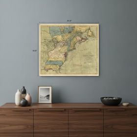 Vintage 1652 Map Of Early North America Unframed Print Wall Art