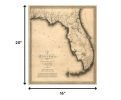 16" X 20" C1823 Early Map Of Florida  Vintage  Poster Wall Art