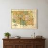 24" X 32" Map Of Indian And Oklahoma Territories Vintage Poster Wall Art