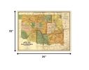 24" X 32" Map Of Indian And Oklahoma Territories Vintage Poster Wall Art