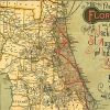 16" X 36" Map Of Jacksonville Florida Vintage Poster Wall Art