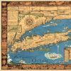 20" X 30" Vintage 1933 Map Of Long Island Wall Art