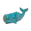 Rustic Aqua Blue Whale Shaped Bookends