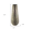 39" Rustic Gray And Gold Textured Ceramic Floor Vase