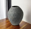 Kyros Gray 23" Earthy Ceramic Oval Vase