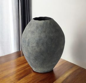 Kyros Gray 23" Earthy Ceramic Oval Vase