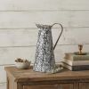 Petite Black And White Textured Jug Vase