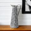 Black And White Textured Jug Vase