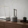 9" Gray and Off White Ceramic Jug Vase