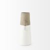 14" White and Natural Ceramic Decorative Jug Tabletop Sculpture