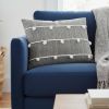 Dark Blue And Beige Lumbar Accent Pillow Cover