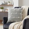 Dark Gray Detailed Pillow Cover