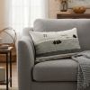 Light Gray Detailed Lumbar Throw Pillow Cover