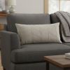 Light Gray Chevron Textured Lumbar Pillow Cover