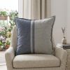 Gray And Blue Color Block Pillow Cover