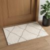 3' X 5' Ivory Modern Uneven Lattice Area Rug